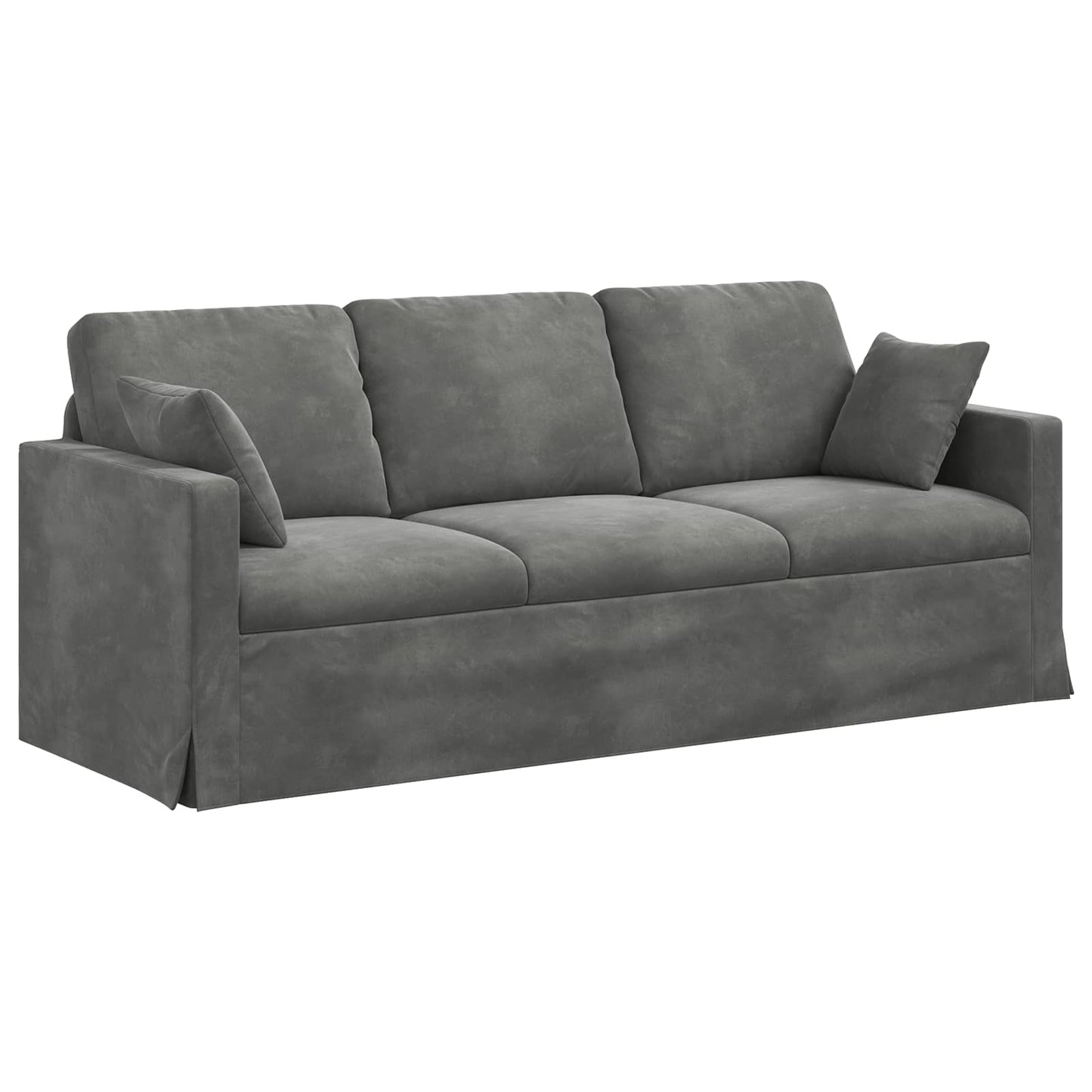 vidaXL Καναπές Σκούρο Γκρι 198 x 78 x 80 εκ Βελούδο