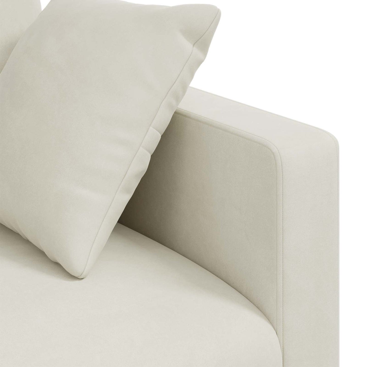 vidaXL Καναπές Κρεμ 198 x 78 x 80 εκ Βελούδο