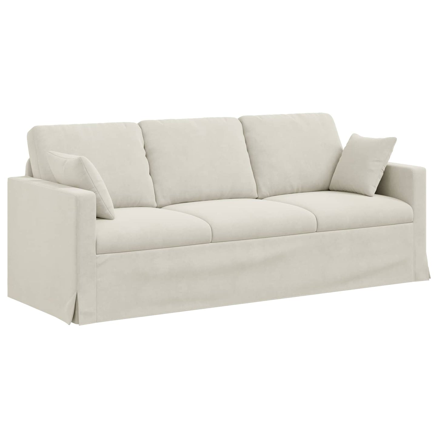 vidaXL Καναπές Κρεμ 198 x 78 x 80 εκ Βελούδο