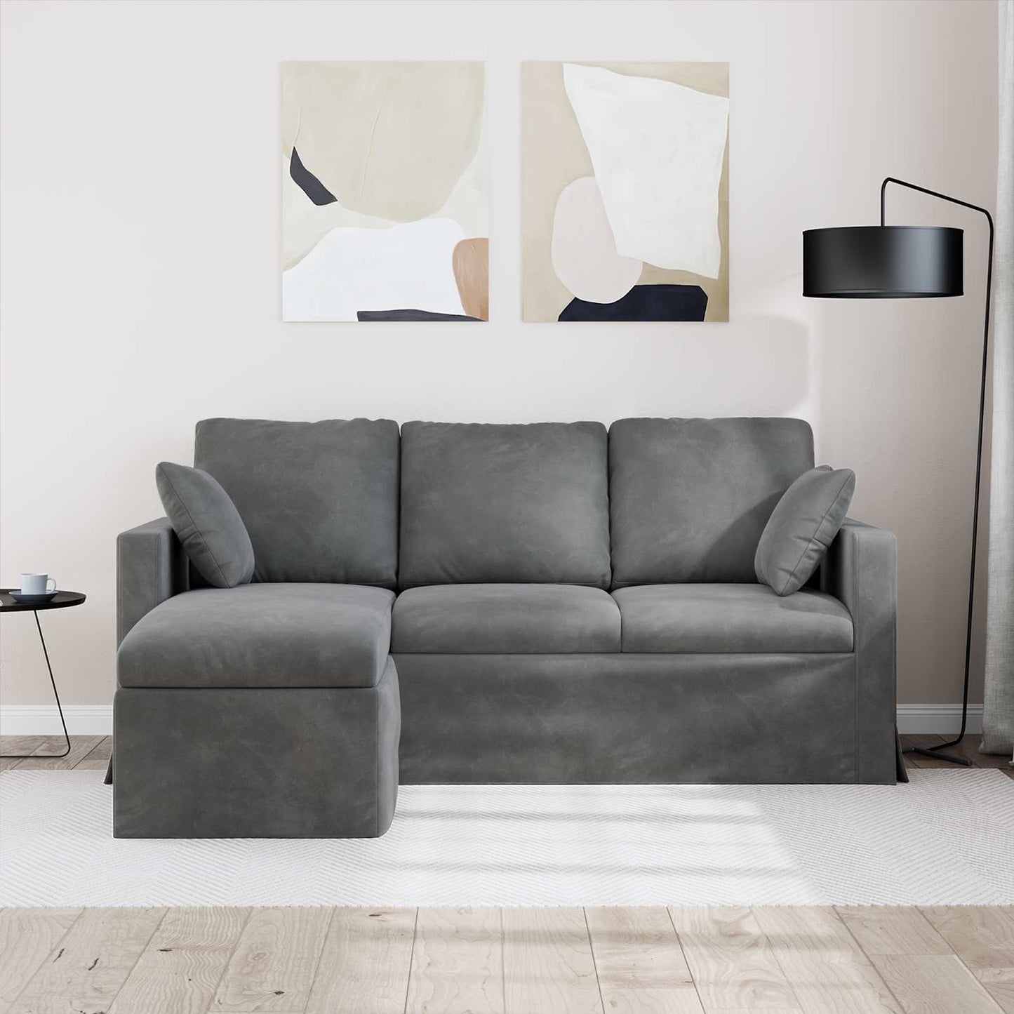 vidaXL Καναπές Σκούρο Γκρι 178 x 134 x 80 εκ Βελούδο