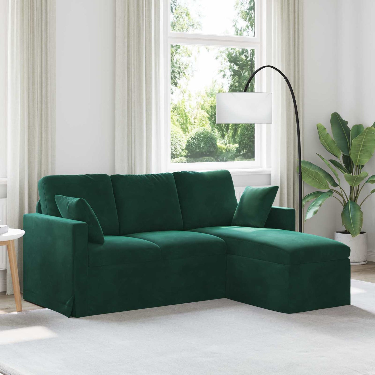 vidaXL Καναπές Σκούρο Πράσινο 178 x 134 x 80 εκ Βελούδο