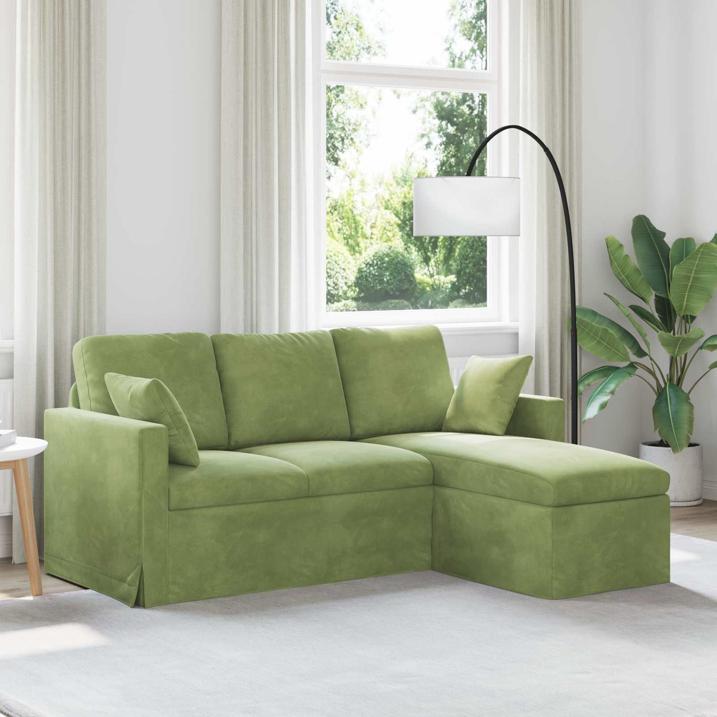 vidaXL Καναπές Ανοιχτό Πράσινο 178 x 134 x 80 εκ Βελούδο