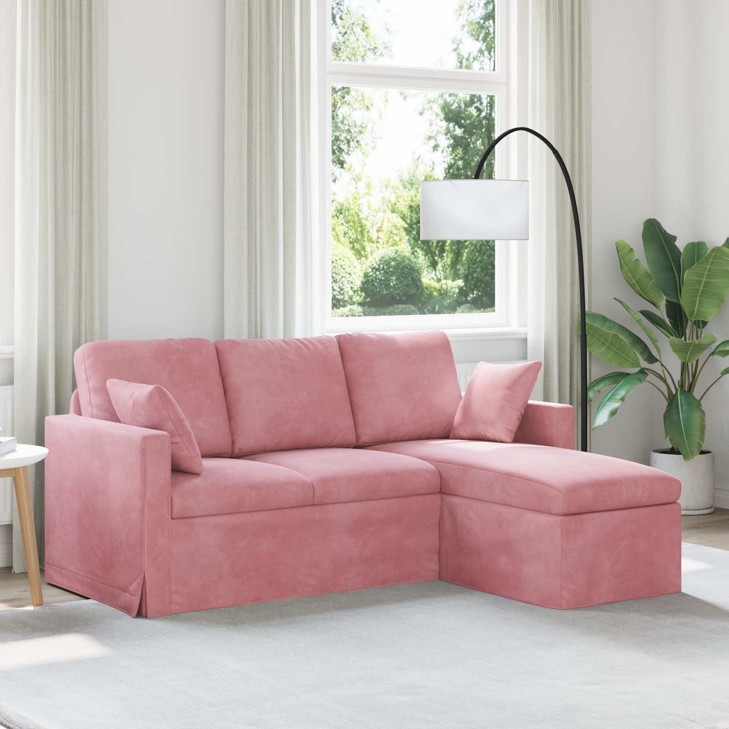 vidaXL Καναπές Ροζ 178 x 134 x 80 εκ Βελούδο
