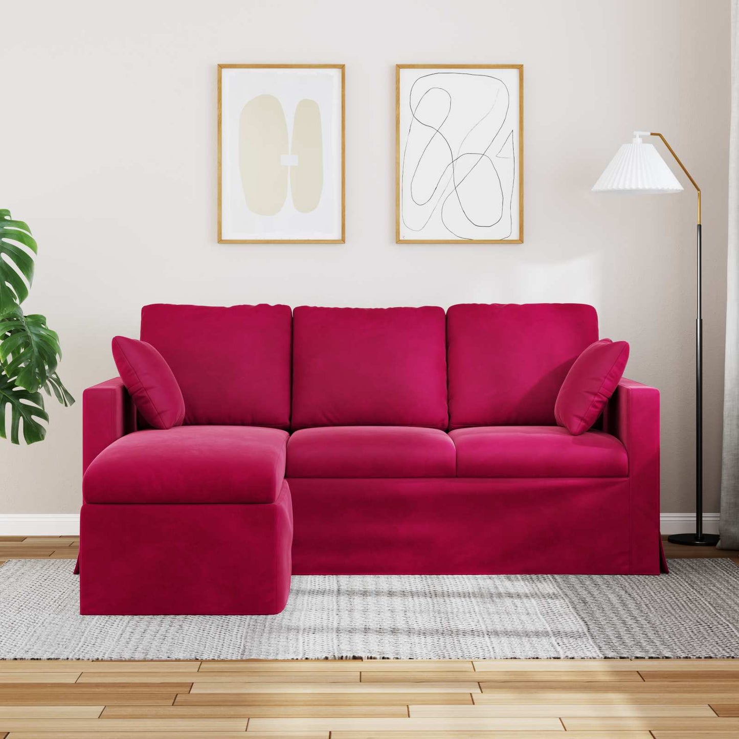 vidaXL Καναπές Κόκκινο 178 x 134 x 80 εκ Βελούδο