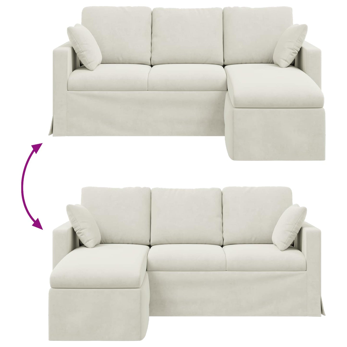 vidaXL Καναπές Κρεμ 178 x 134 x 80 εκ Βελούδο