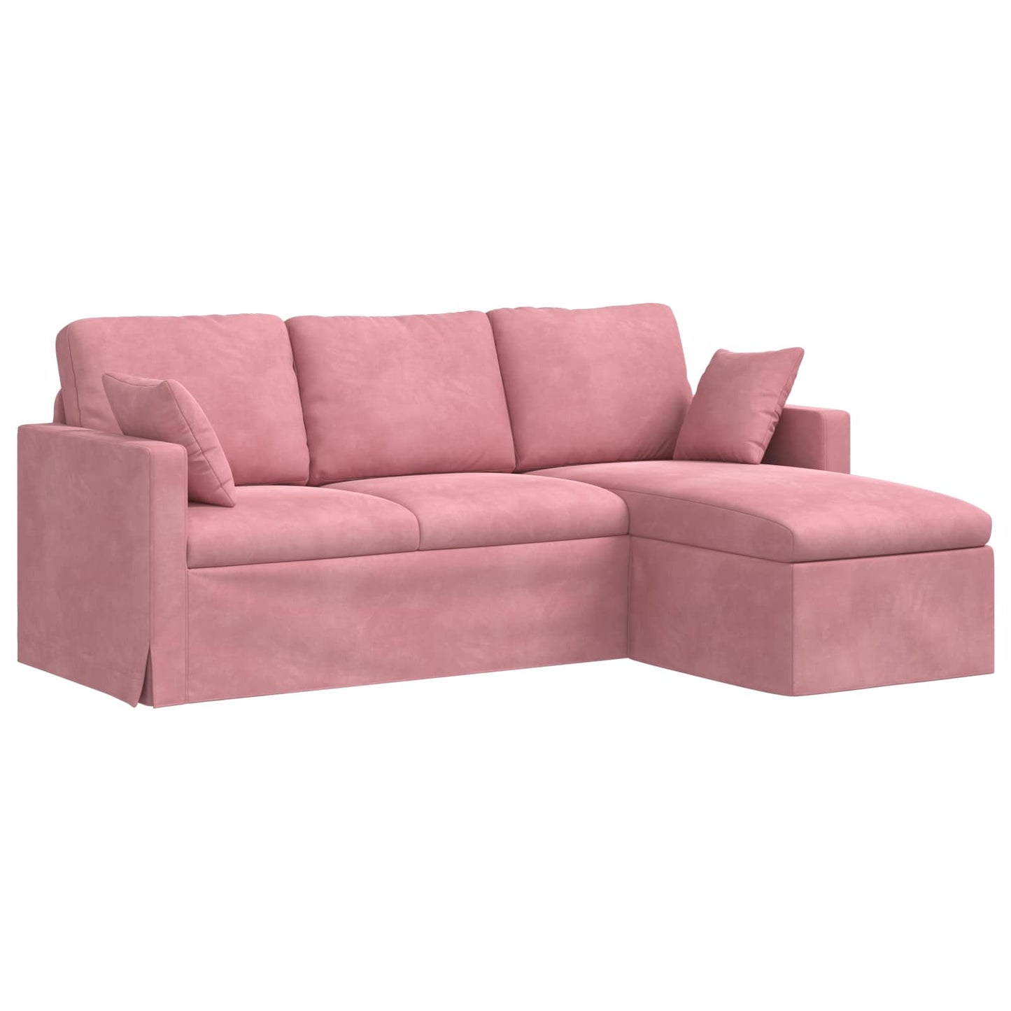 vidaXL Καναπές Ροζ 198 x 134 x 80 εκ Βελούδο