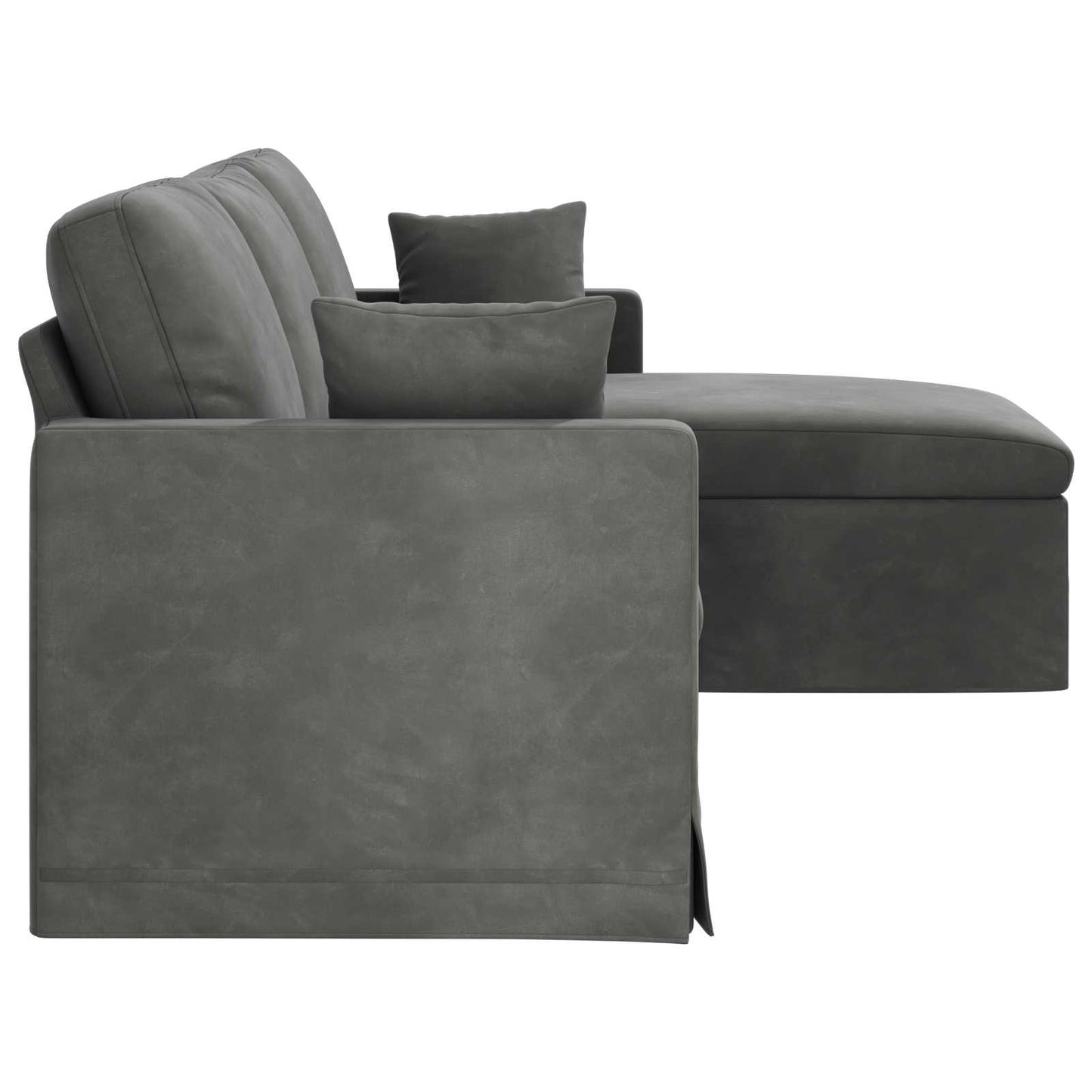 vidaXL Καναπές Σκούρο Γκρι 228 x 134 x 80 εκ Βελούδο