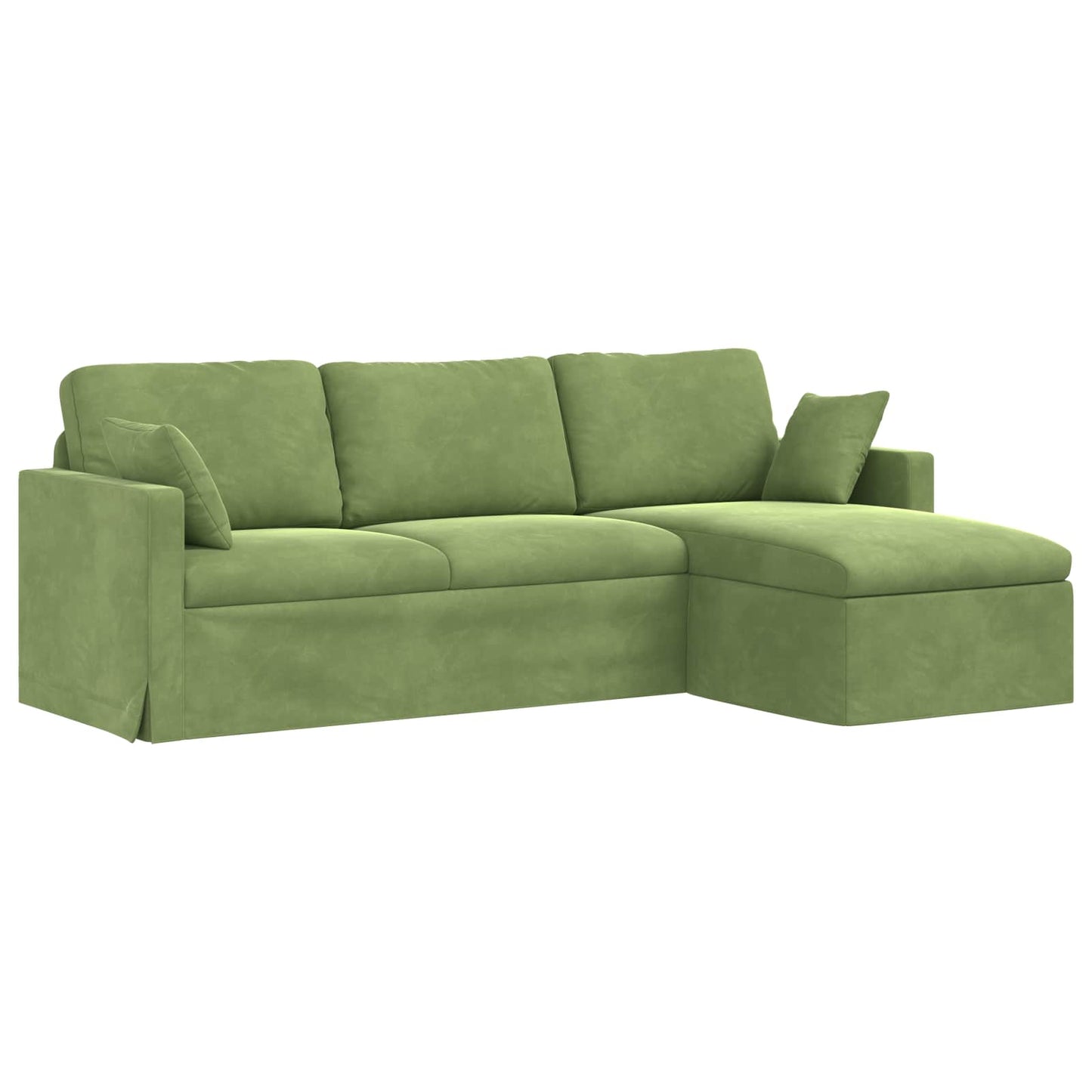 vidaXL Καναπές Ανοιχτό Πράσινο 228 x 134 x 80 εκ Βελούδο