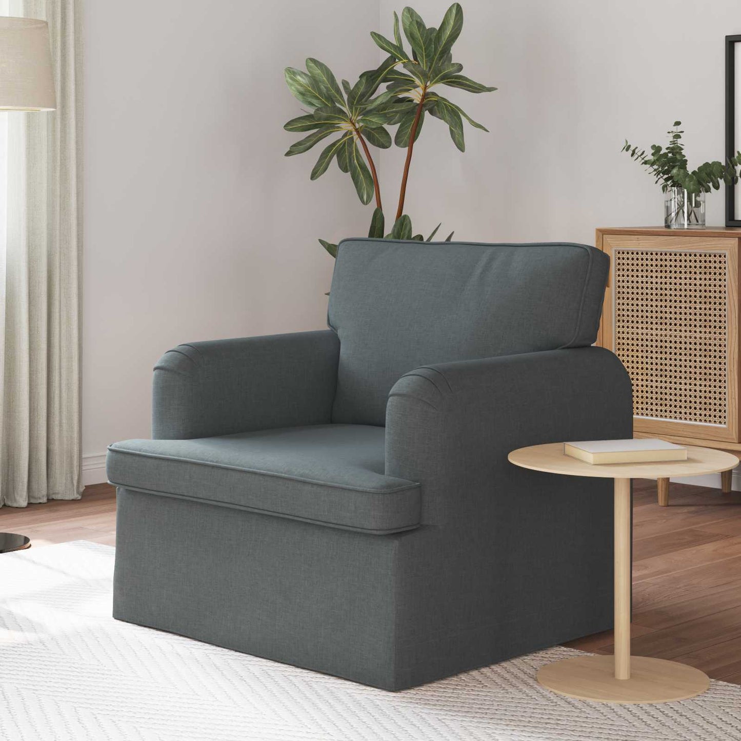 vidaXL Καναπές Σκούρο Γκρι 84 x 80 x 85 εκ ύφασμα
