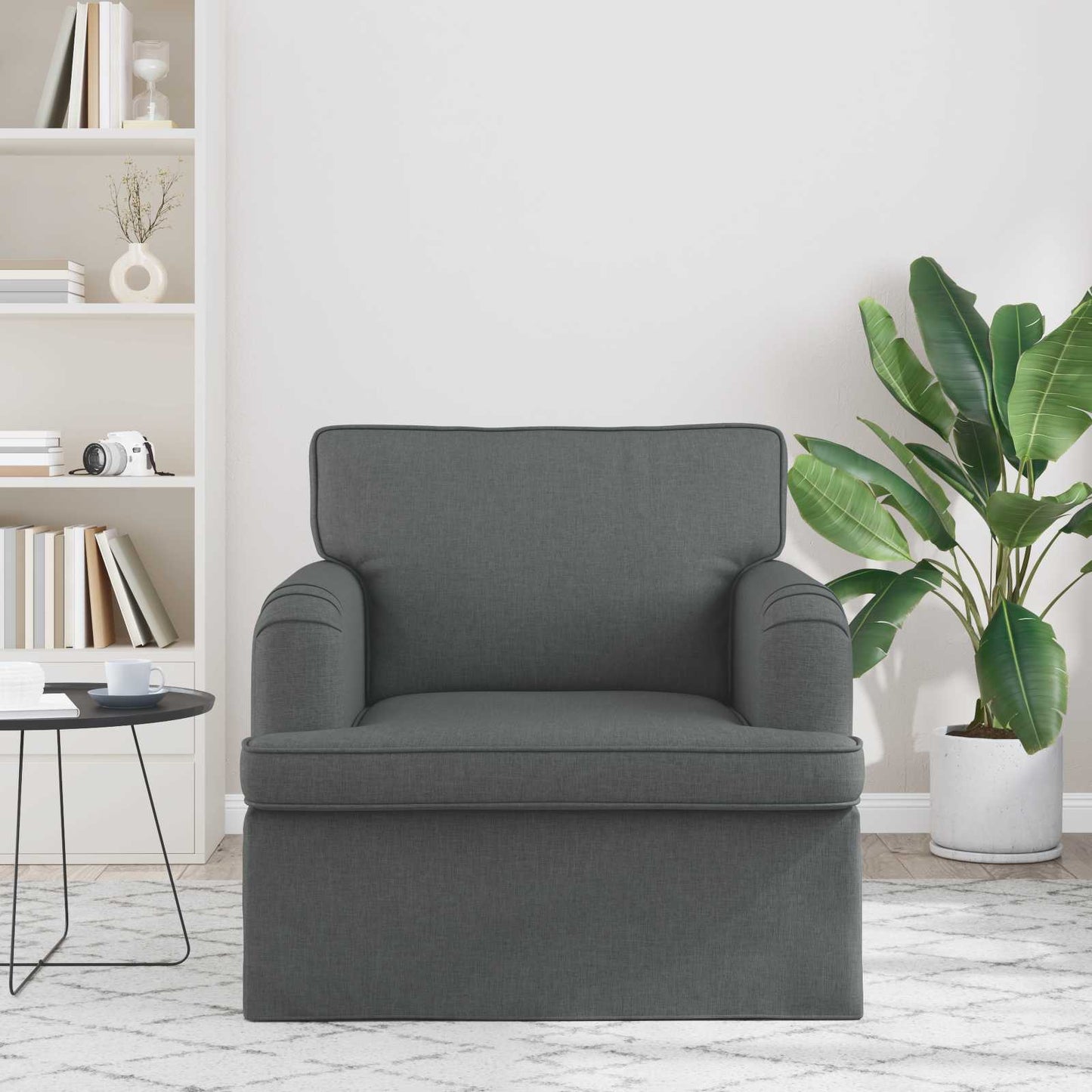 vidaXL Καναπές Σκούρο Γκρι 84 x 80 x 85 εκ ύφασμα