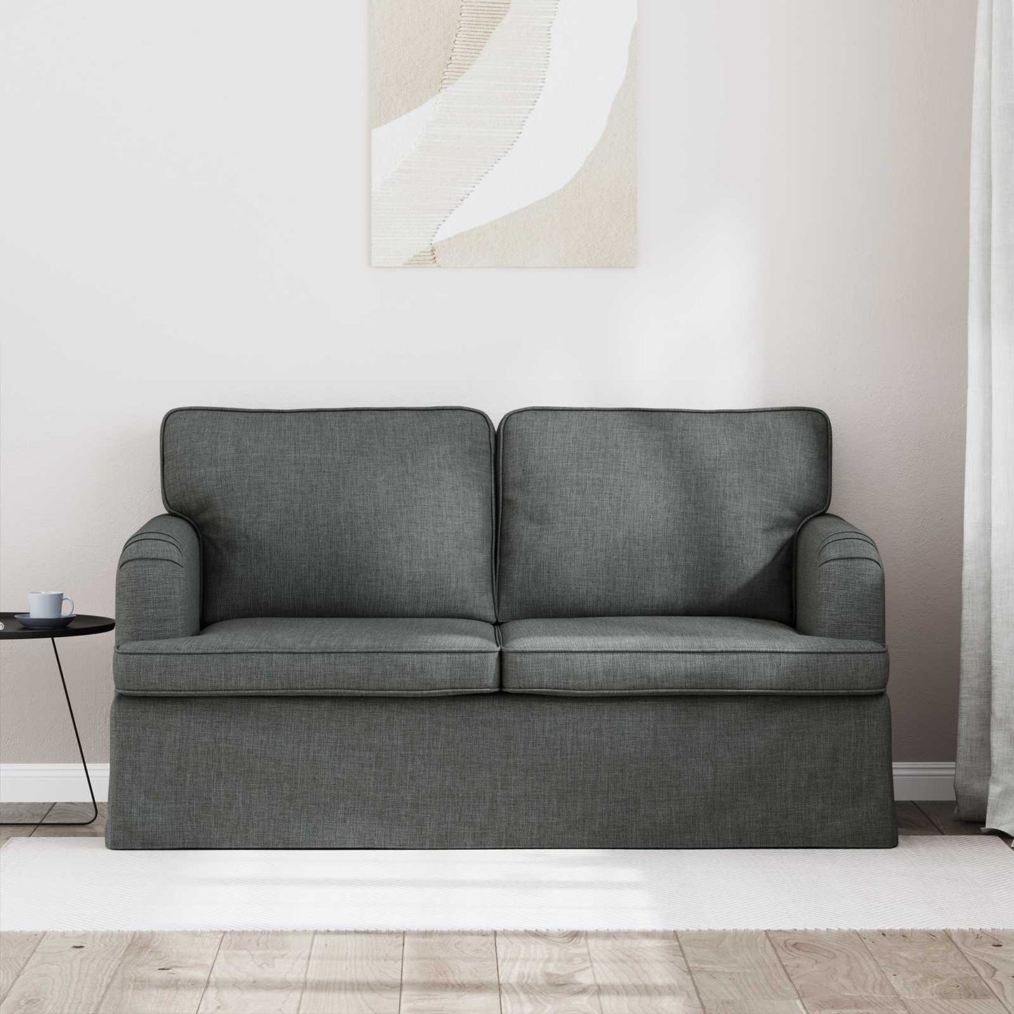 vidaXL Καναπές Σκούρο Γκρι 144 x 80 x 85 εκ ύφασμα