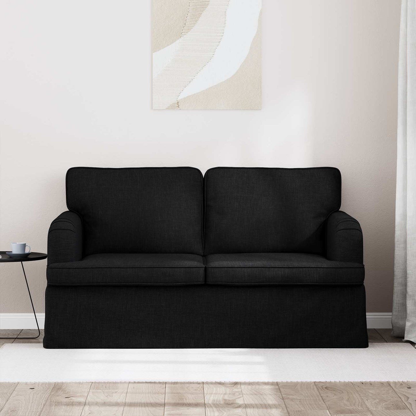 vidaXL Καναπές Μαύρο 144 x 80 x 85 εκ ύφασμα