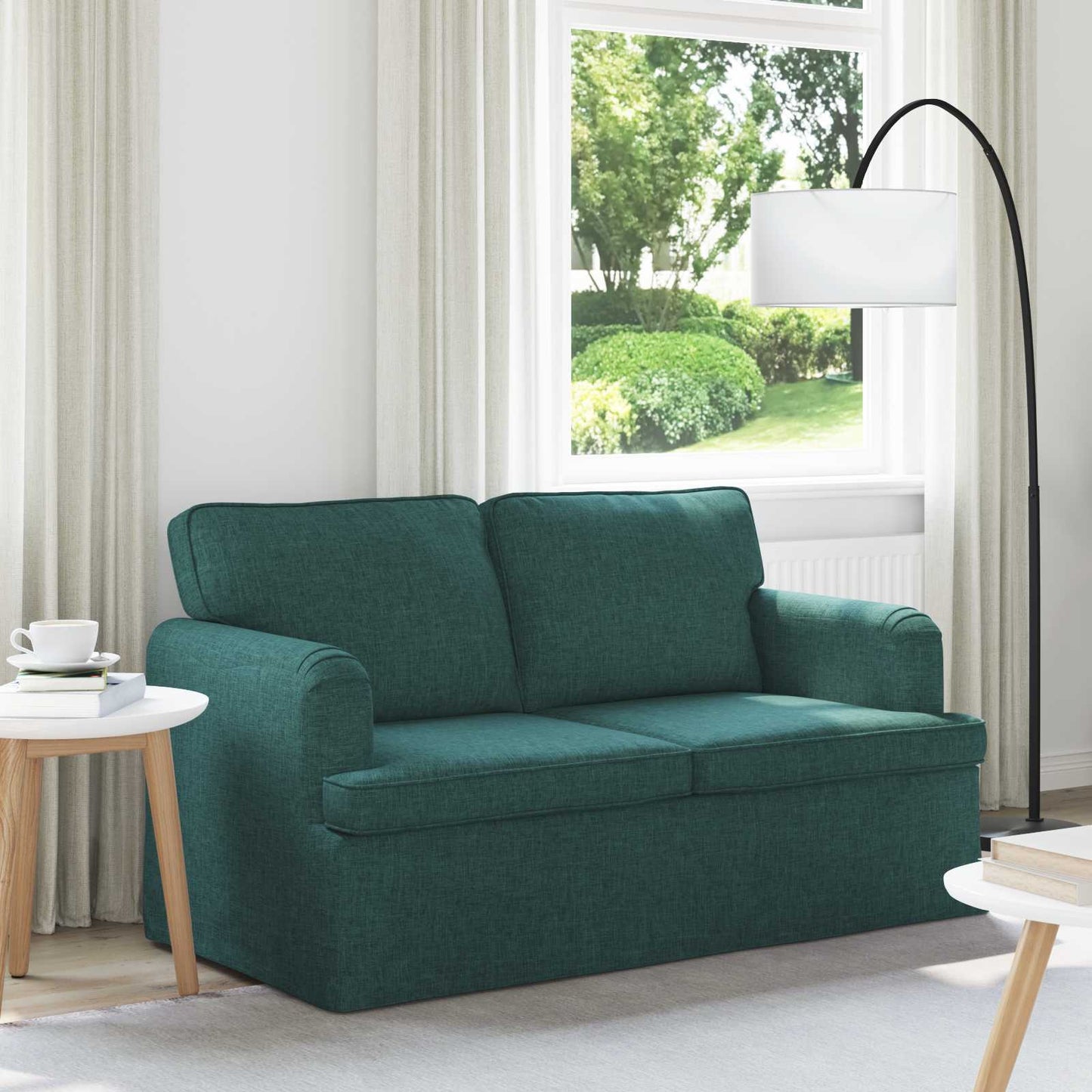 vidaXL Καναπές Σκούρο Πράσινο 144 x 80 x 85 εκ ύφασμα