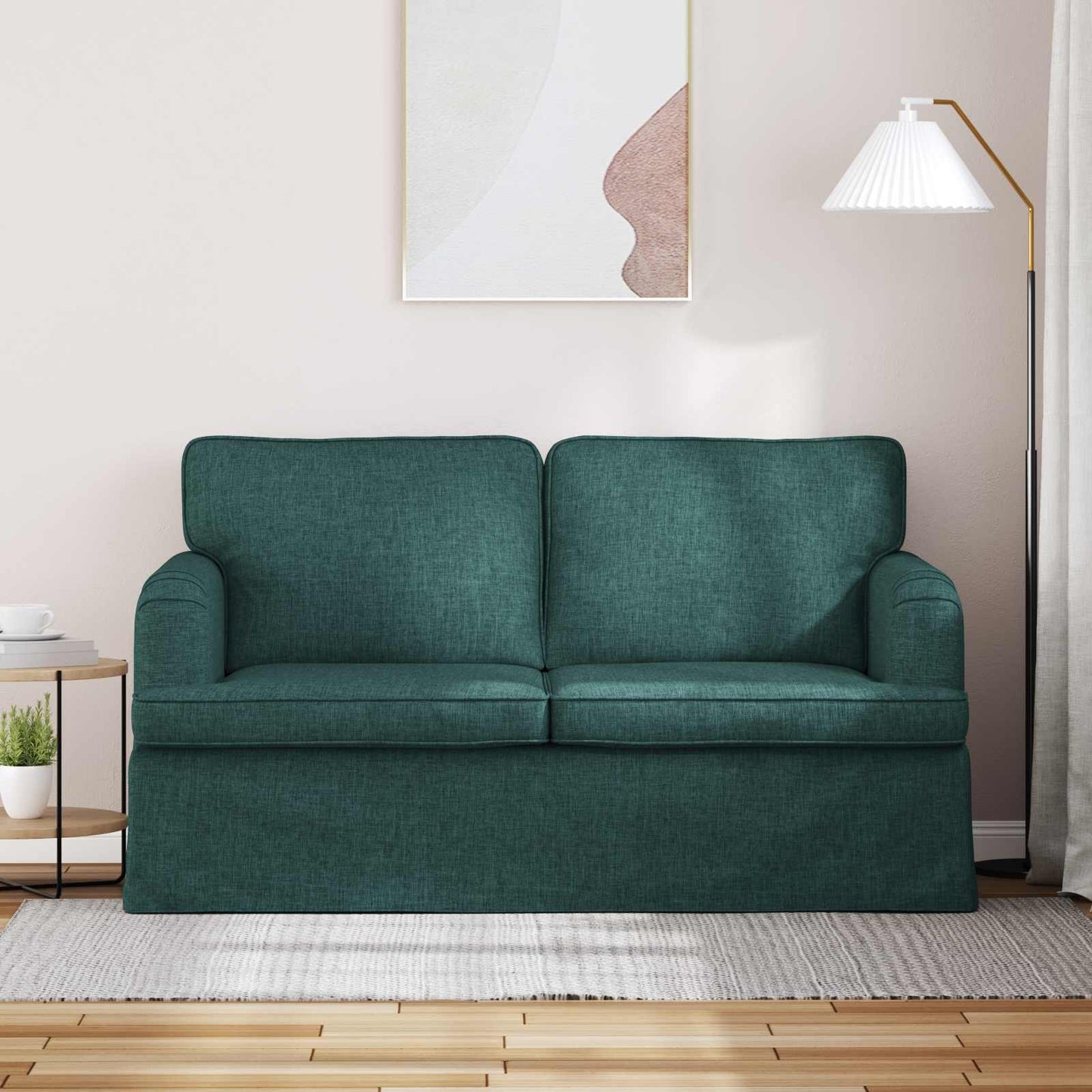 vidaXL Καναπές Σκούρο Πράσινο 144 x 80 x 85 εκ ύφασμα