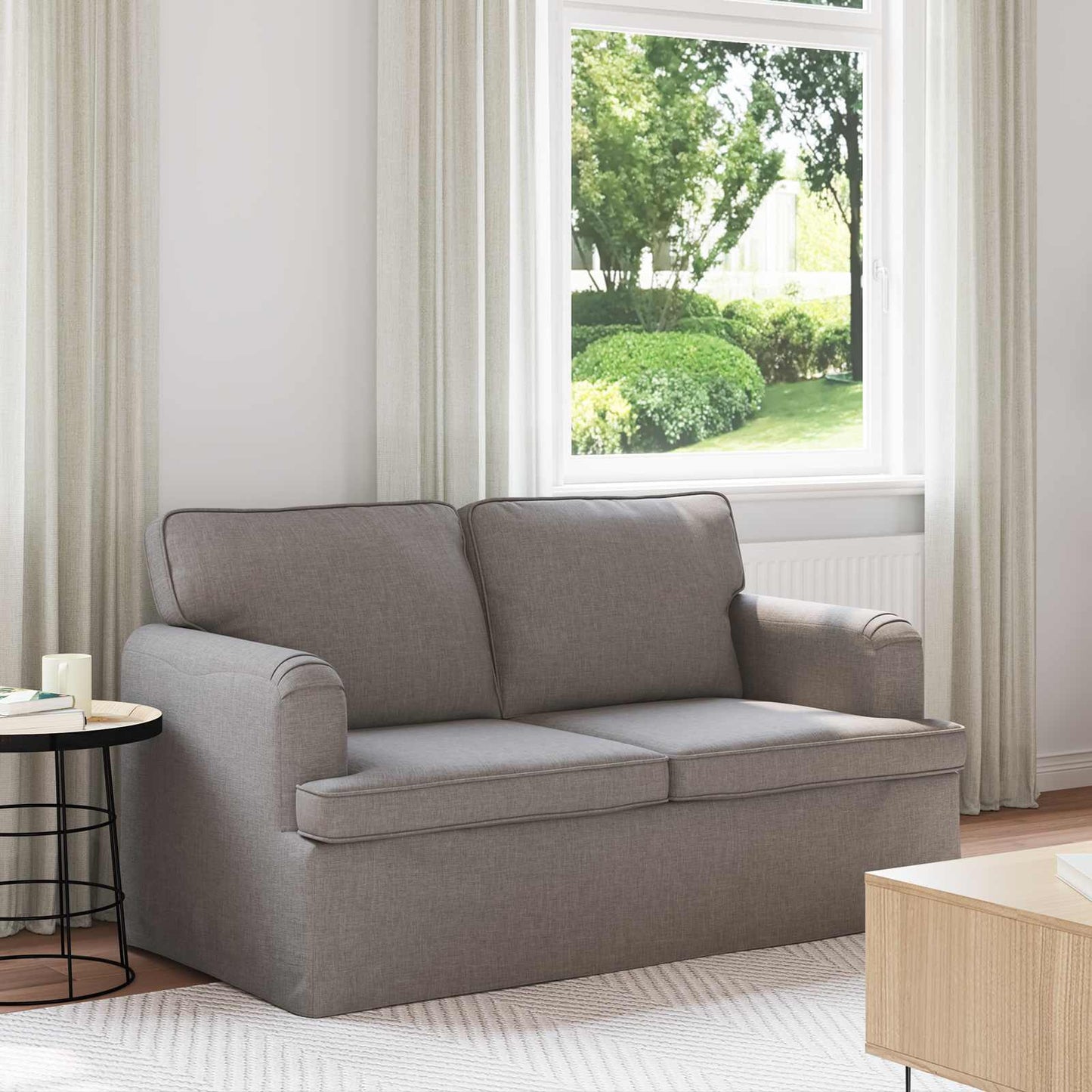 vidaXL Καναπές Taupe 144 x 80 x 85 εκ ύφασμα