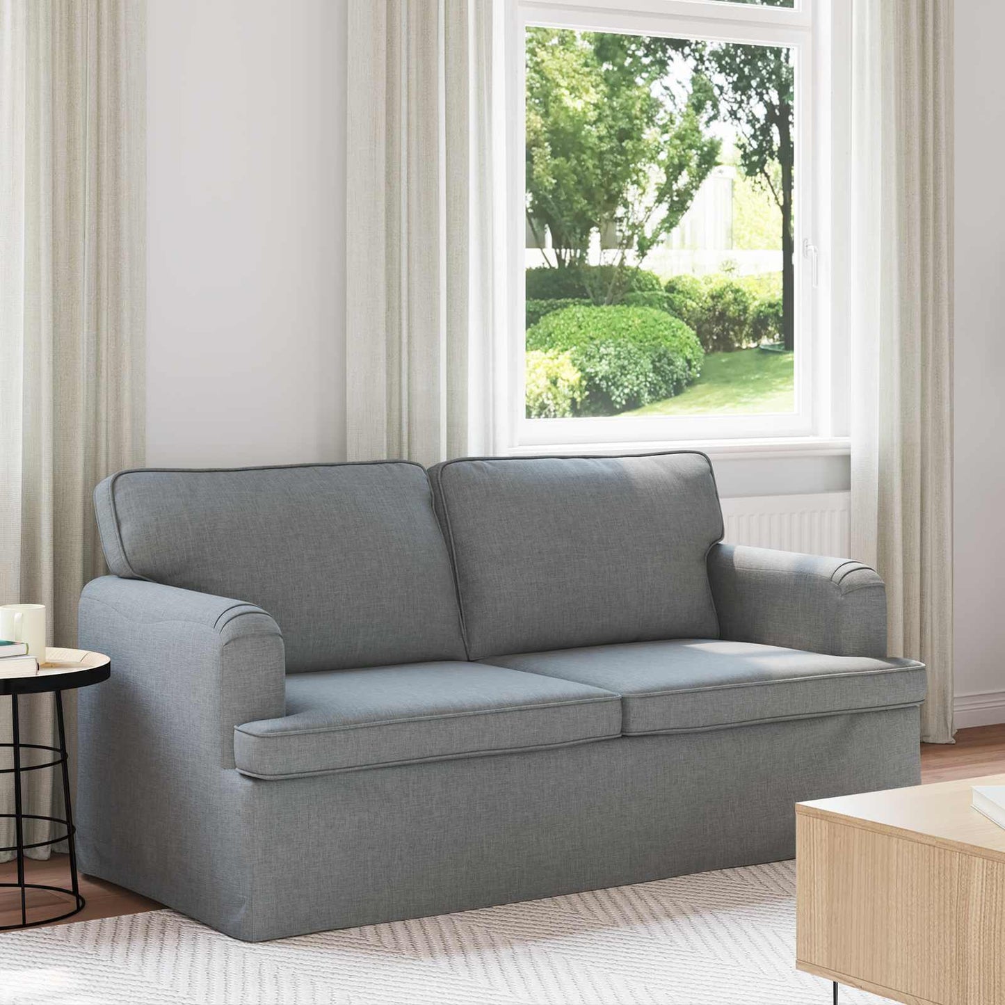 vidaXL Καναπές Ανοιχτό γκρι 142 x 80 x 85 εκ ύφασμα