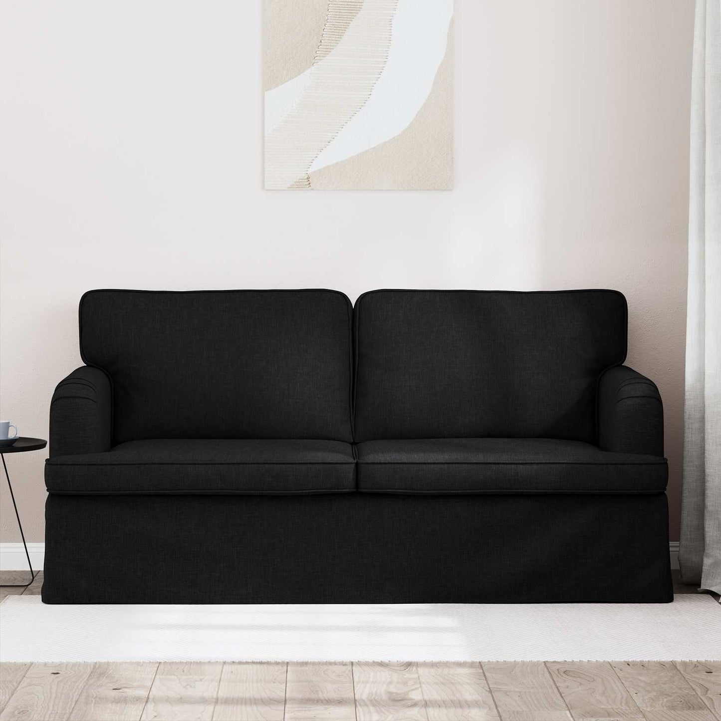 vidaXL Καναπές Μαύρο 142 x 80 x 85 εκ ύφασμα