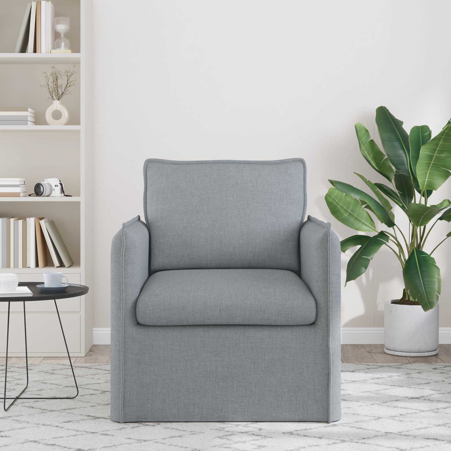 vidaXL Καναπές Ανοιχτό γκρι 195 x 82 x 85 εκ ύφασμα