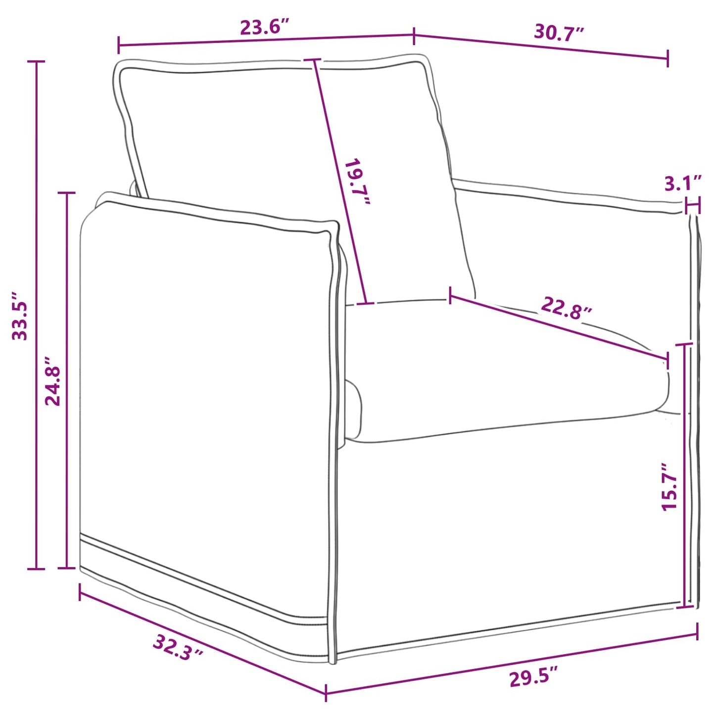vidaXL Καναπές Σκούρο Γκρι 195 x 82 x 85 εκ ύφασμα