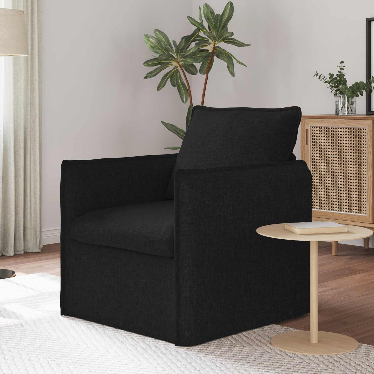 vidaXL Καναπές Μαύρο 195 x 82 x 85 εκ ύφασμα