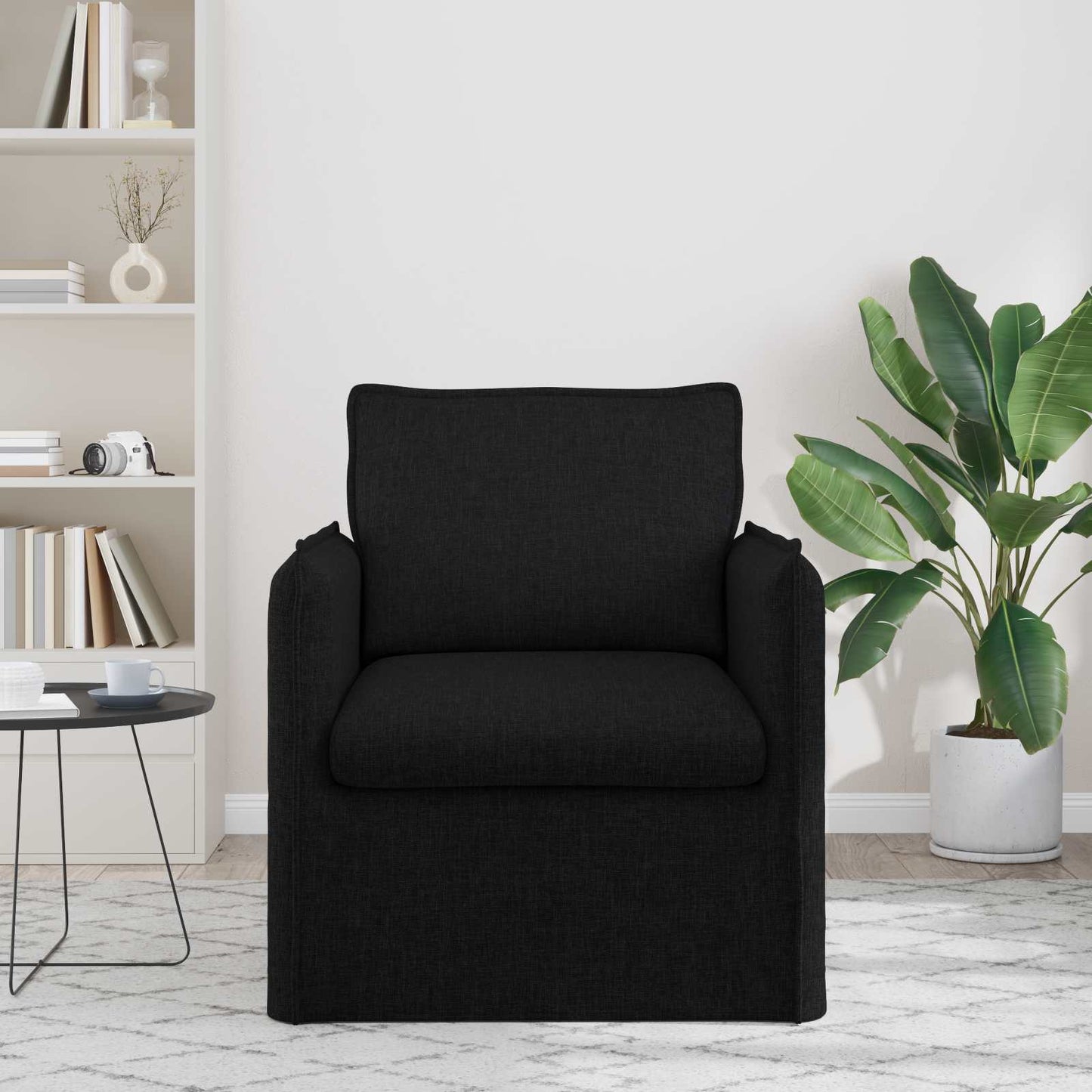 vidaXL Καναπές Μαύρο 195 x 82 x 85 εκ ύφασμα
