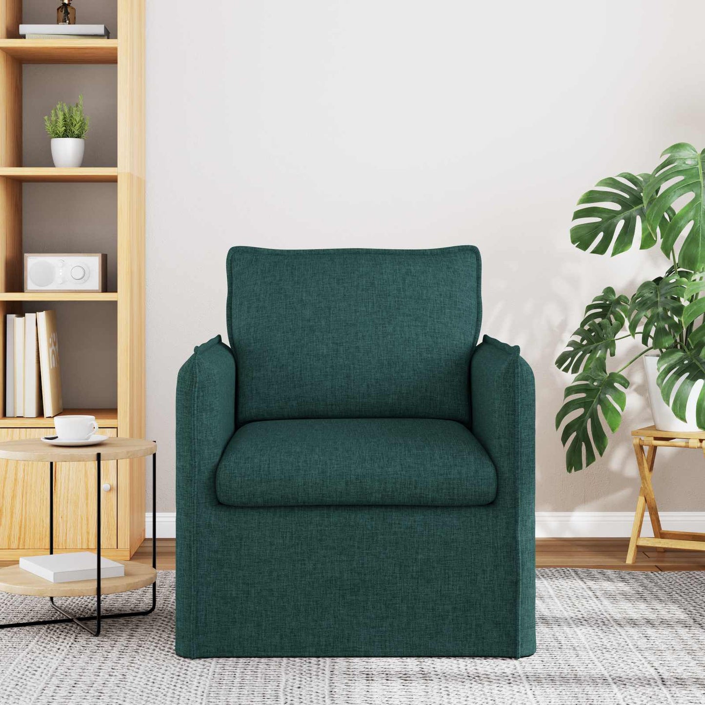 vidaXL Καναπές Σκούρο Πράσινο 75 x 82 x 85 εκ ύφασμα
