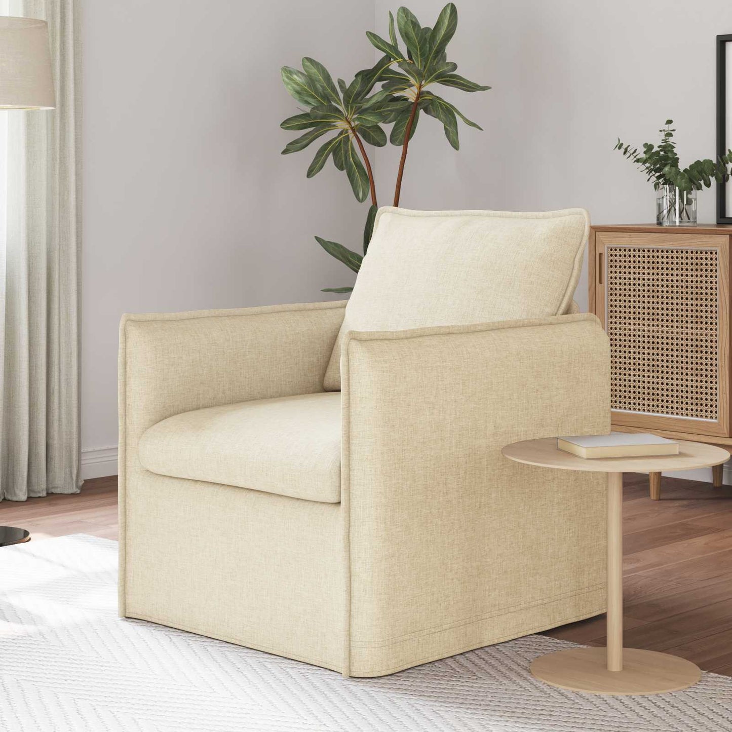 vidaXL Καναπές Κρεμ 75 x 82 x 85 εκ ύφασμα