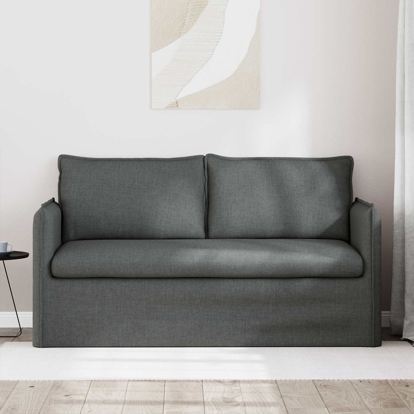 vidaXL Καναπές Σκούρο Γκρι 156 x 82 x 85 εκ ύφασμα