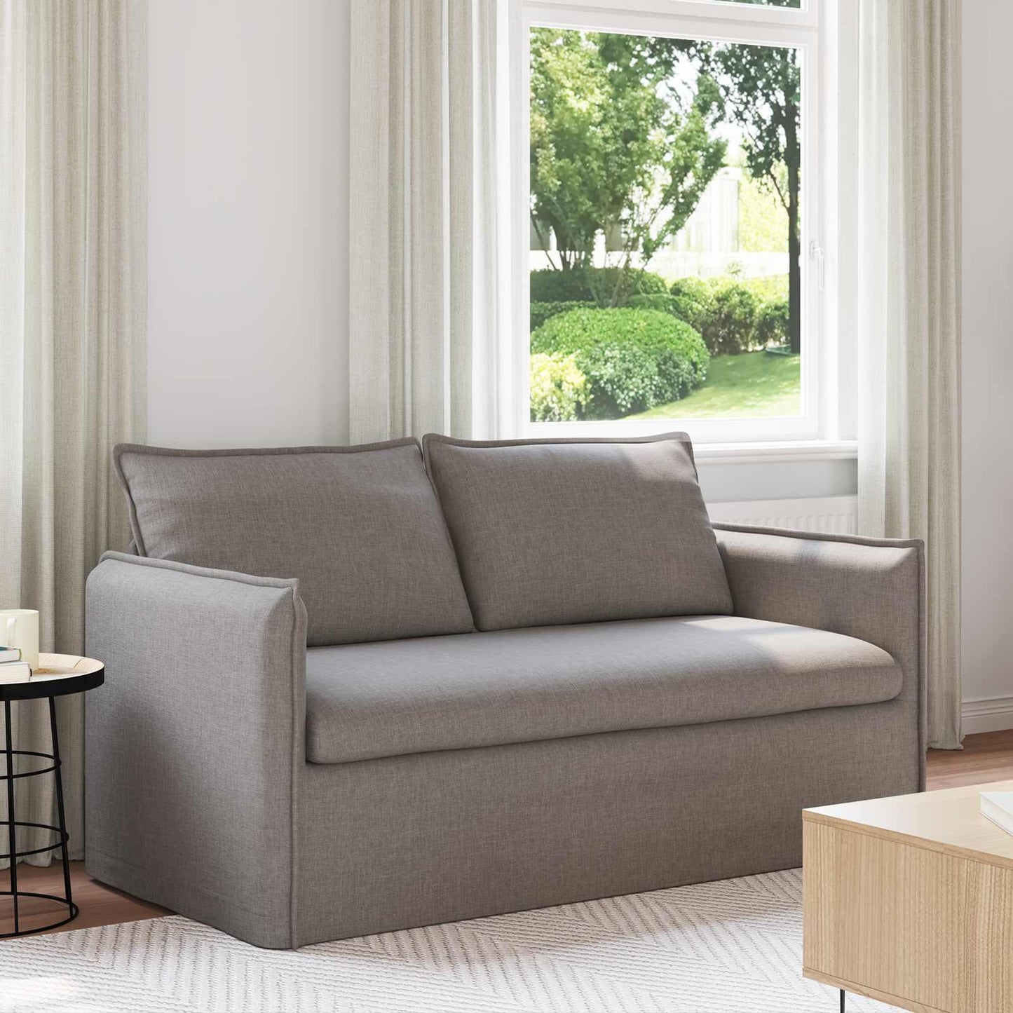 vidaXL Καναπές Taupe 156 x 82 x 85 εκ ύφασμα