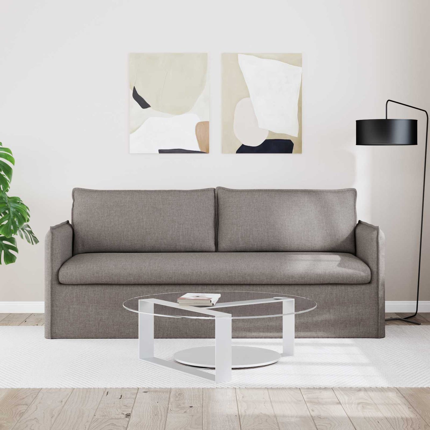 vidaXL Καναπές Taupe 196 x 82 x 85 εκ ύφασμα