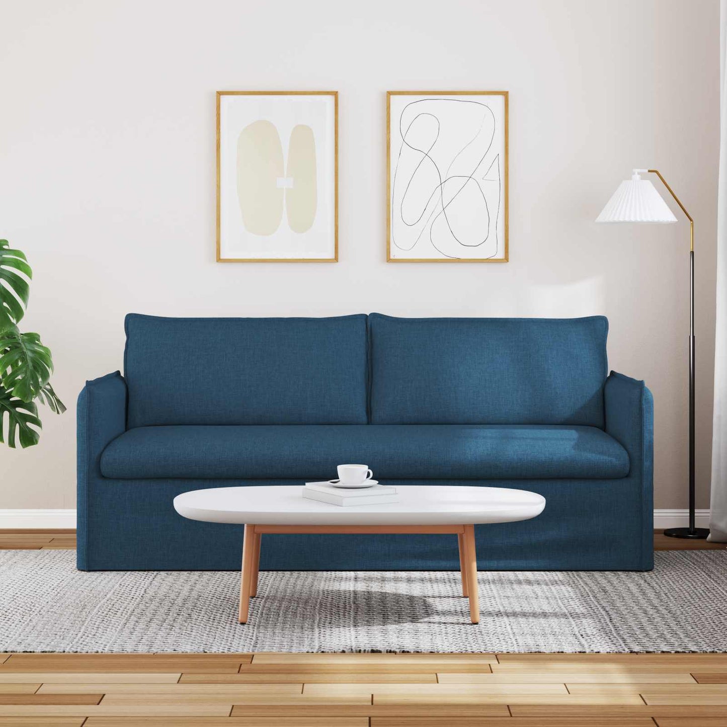 vidaXL Καναπές Μπλε 196 x 82 x 85 εκ ύφασμα