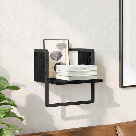 vidaXL Ράφι Τοίχου Μαύρη Οξυά 30 x 25 x 30 cm Επεξεργασμένο ξύλο