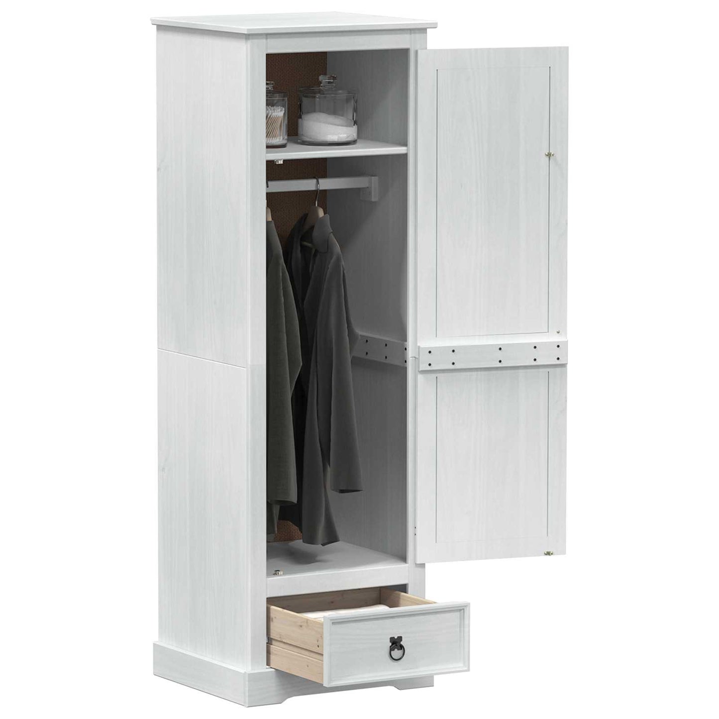 vidaXL Ντουλάπες με ράφι Λευκό 55 x 50 x 170 εκ. Στερεά ξυλεία πεύκου