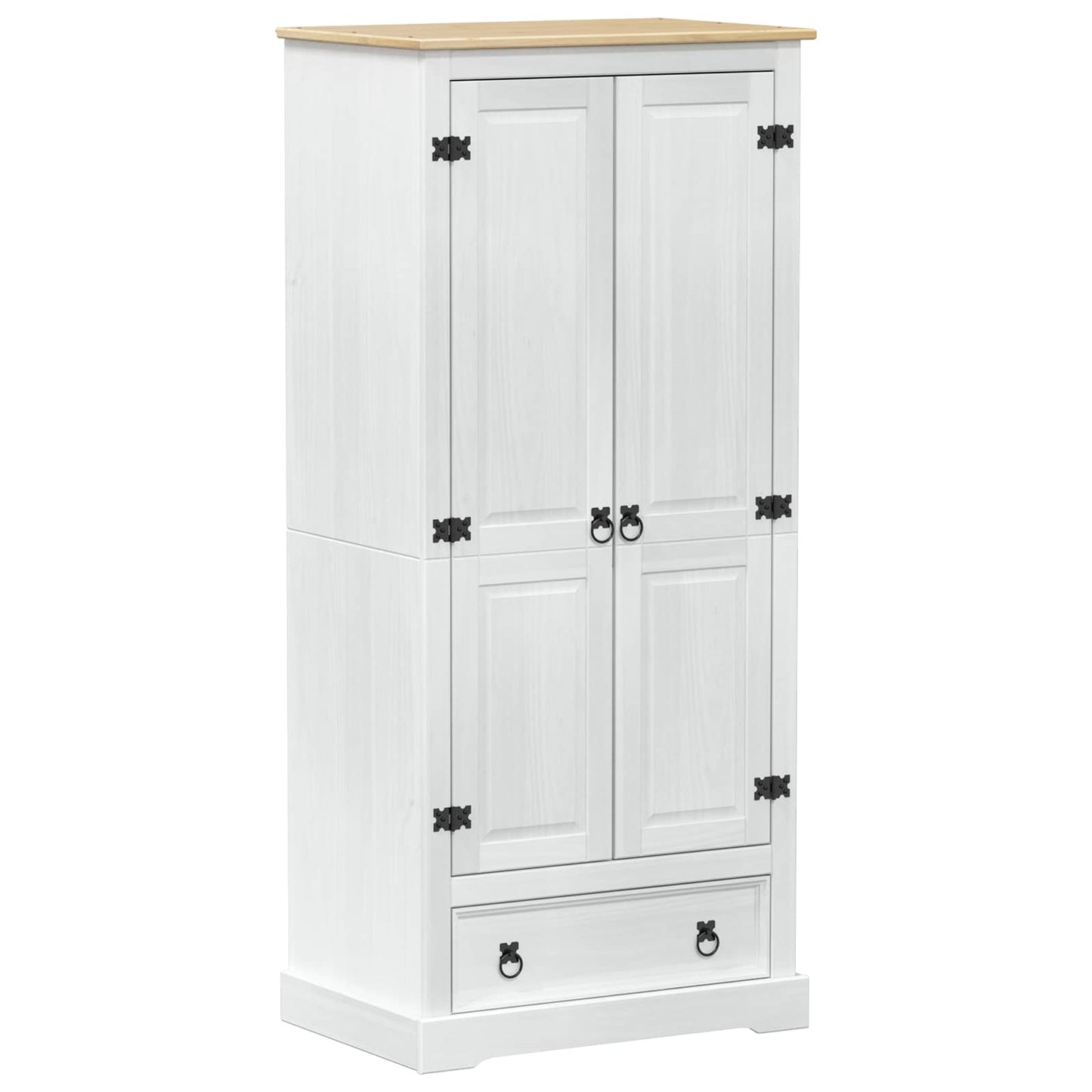 vidaXL Ντουλάπες με ράφι Λευκό 76 x 50 x 170 εκ. Στερεά ξυλεία πεύκου