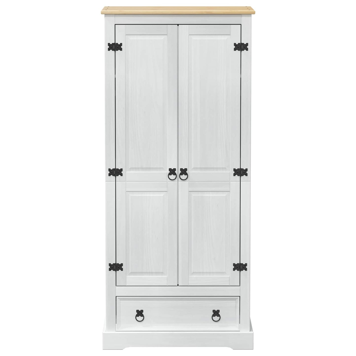 vidaXL Ντουλάπες με ράφι Λευκό 76 x 50 x 170 εκ. Στερεά ξυλεία πεύκου