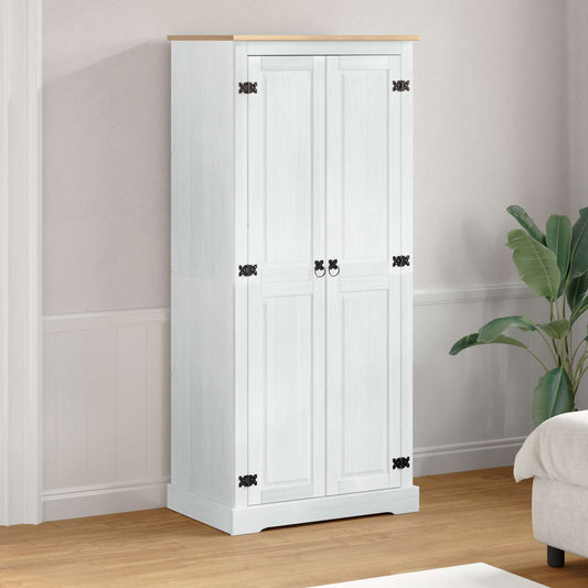 vidaXL Ντουλάπες με ράφι Λευκό 76 x 50 x 170 εκ. Στερεά ξυλεία πεύκου