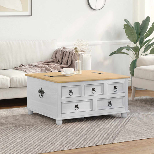 vidaXL storage box με ράφι Λευκό 90 x78 x 45 εκ Στερεά ξυλεία πεύκου