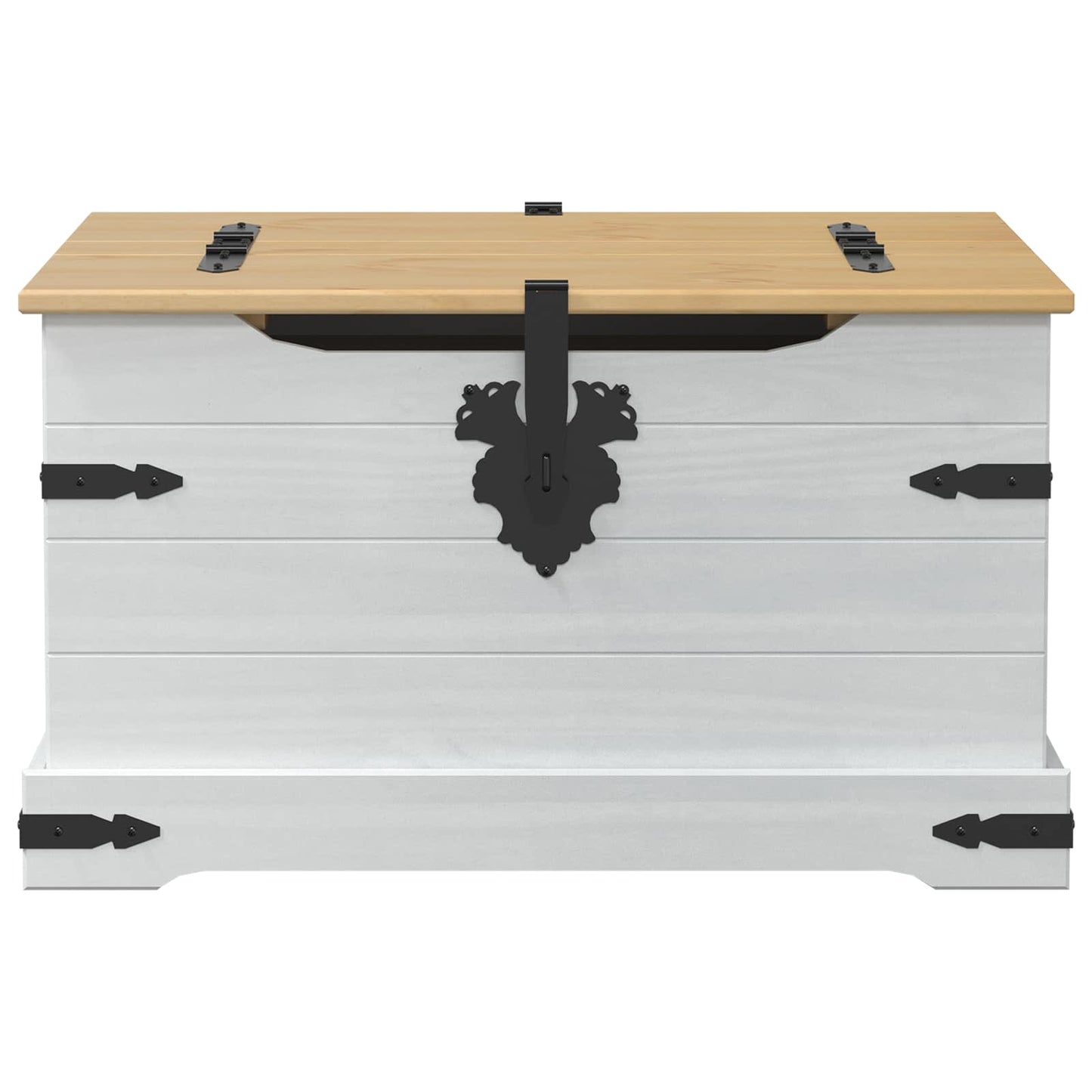 vidaXL storage box με ράφι Λευκό 78 x 78 x 45 εκ. Στερεά ξυλεία πεύκου