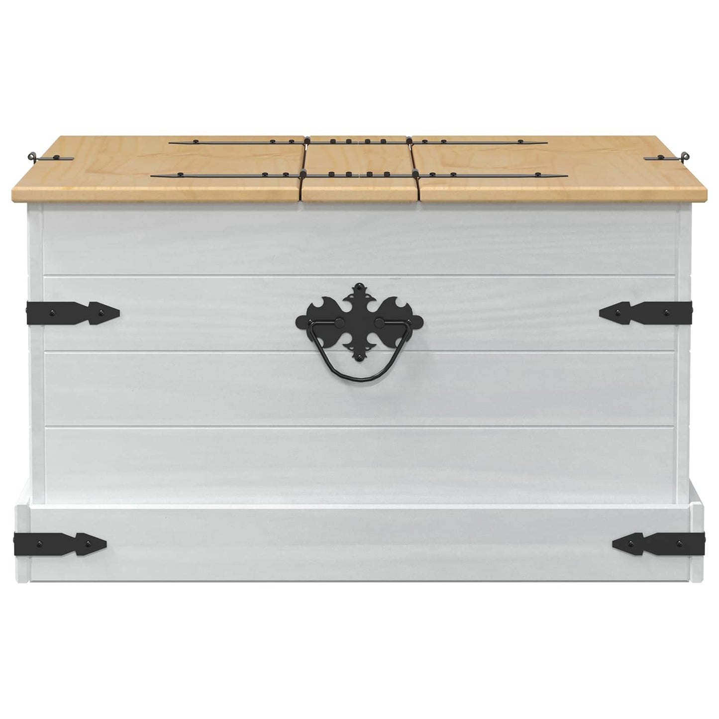 vidaXL storage box με ράφι Λευκό 78 x 78 x 45 εκ. Στερεά ξυλεία πεύκου