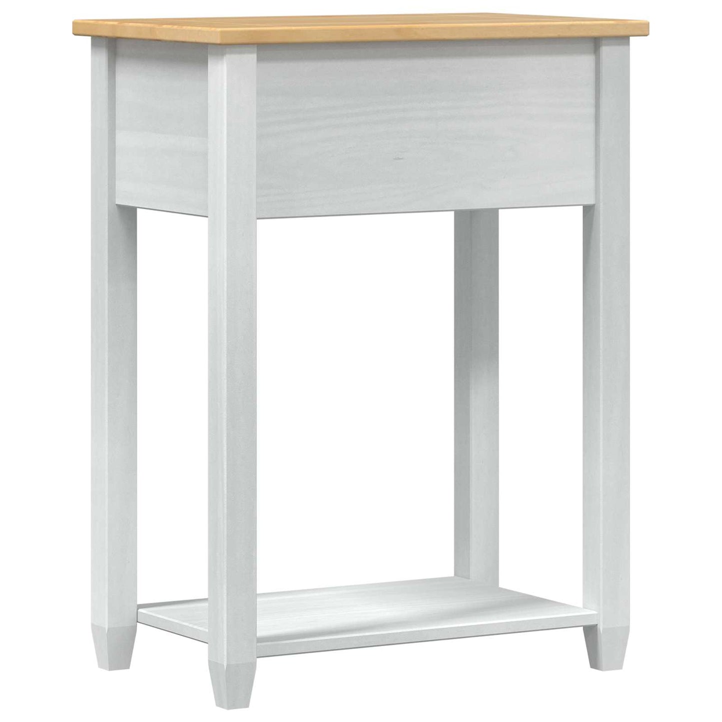 vidaXL Κονσόλα με συρτάρι Λευκό 55 x 35 x 73 εκ Στερεά ξυλεία πεύκου