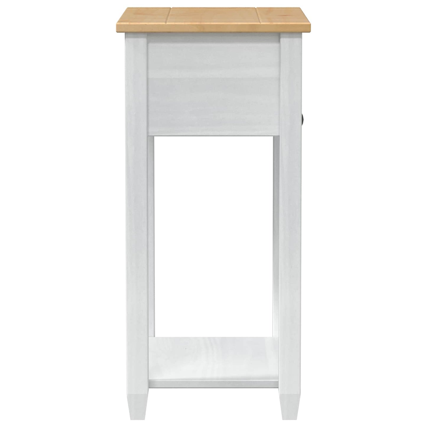 vidaXL Κονσόλα με συρτάρι Λευκό 55 x 35 x 73 εκ Στερεά ξυλεία πεύκου