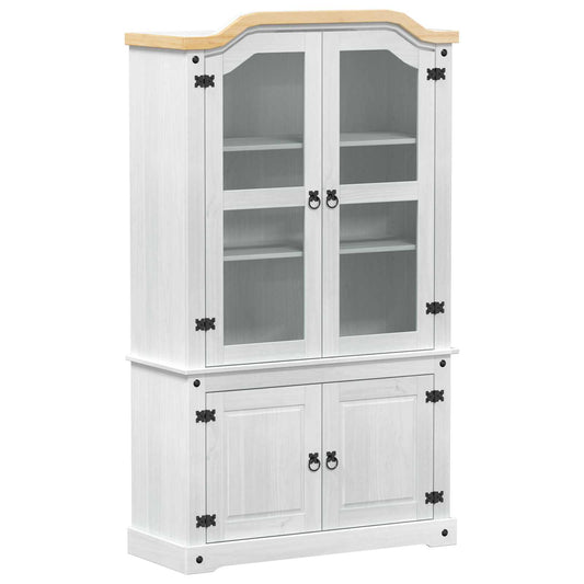vidaXL Βιτρίνα Λευκό 103.5 x 42 x 180 εκ Στερεά ξυλεία πεύκου