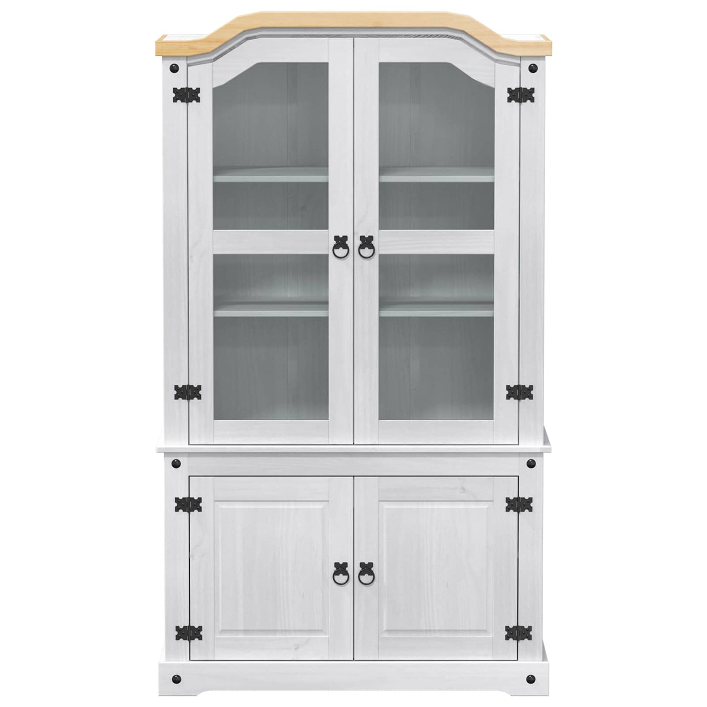 vidaXL Βιτρίνα Λευκό 103.5 x 42 x 180 εκ Στερεά ξυλεία πεύκου