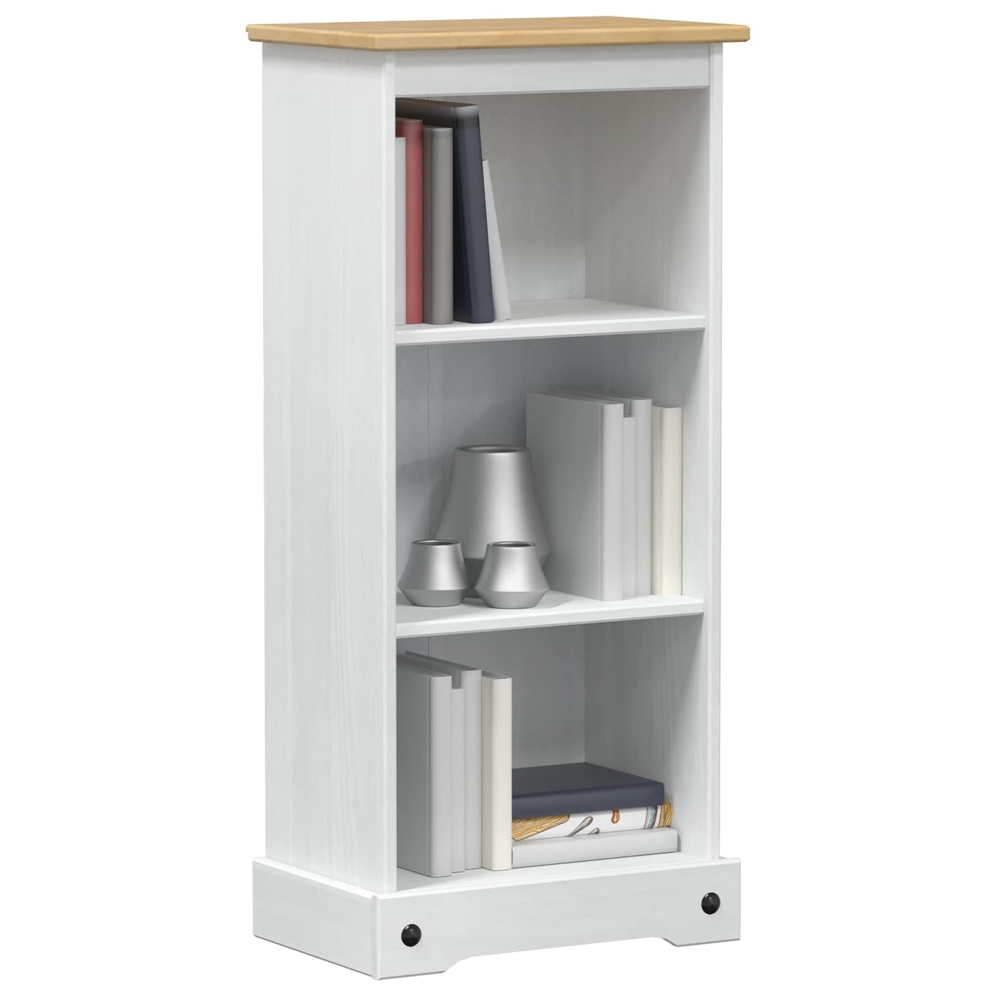 vidaXL Βιβλιοθήκη Λευκό 46 x 29 x 100 εκ. Στερεά ξυλεία πεύκου