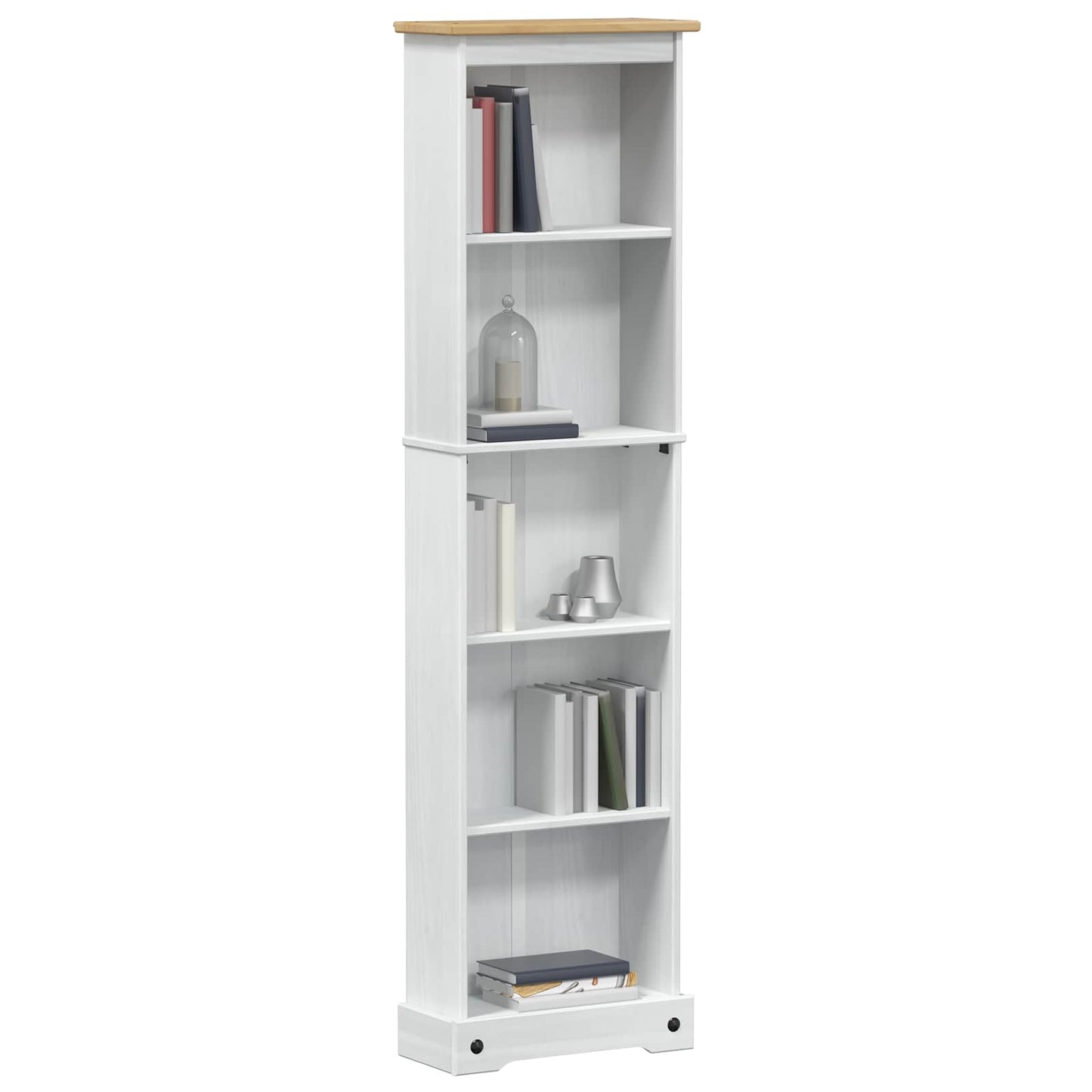 vidaXL Βιβλιοθήκη Λευκό 46 x 20 x 170 εκ. Στερεά ξυλεία πεύκου
