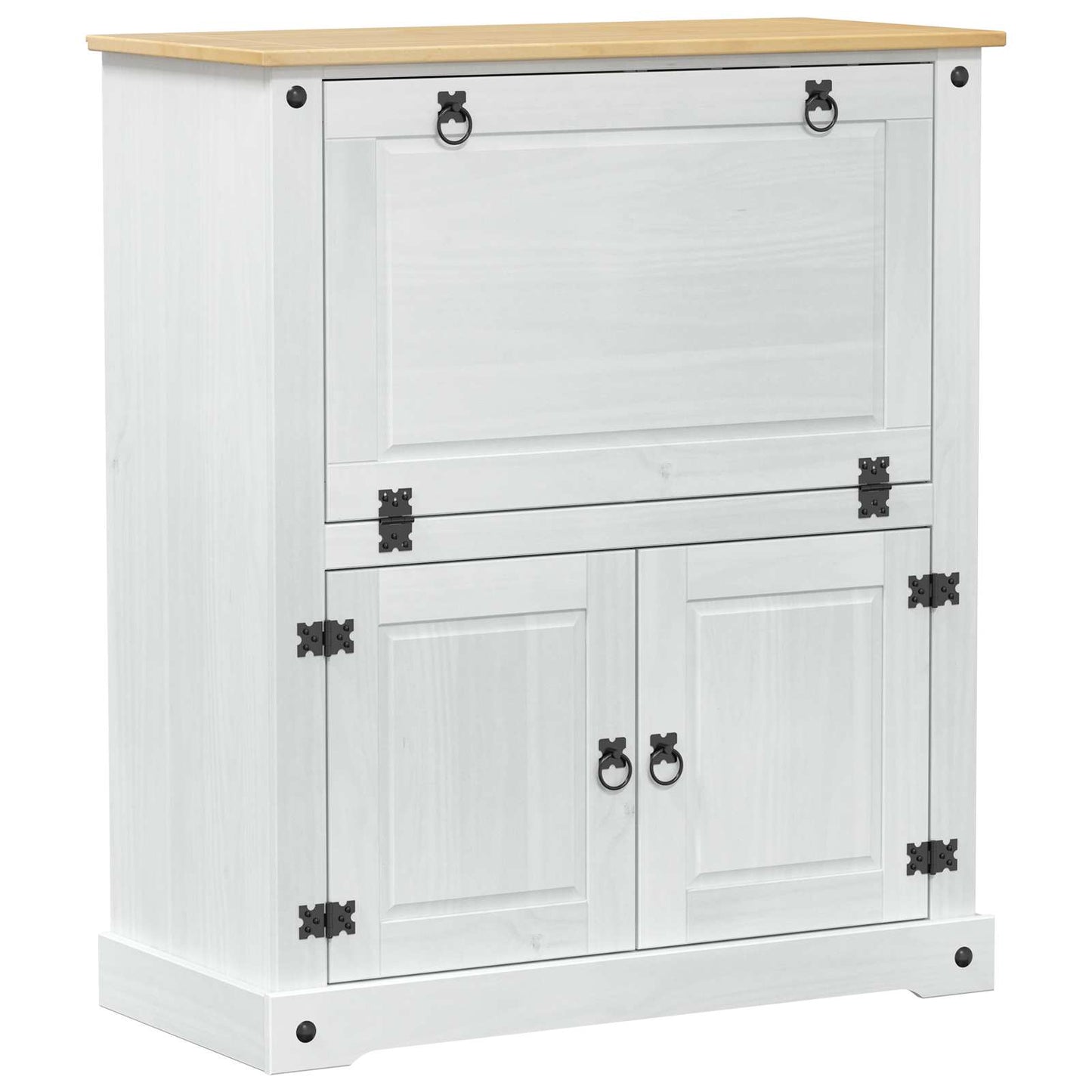 vidaXL Ντουλάπι κρασιού Λευκό 97 x 45 x 114 εκ Στερεά ξυλεία πεύκου