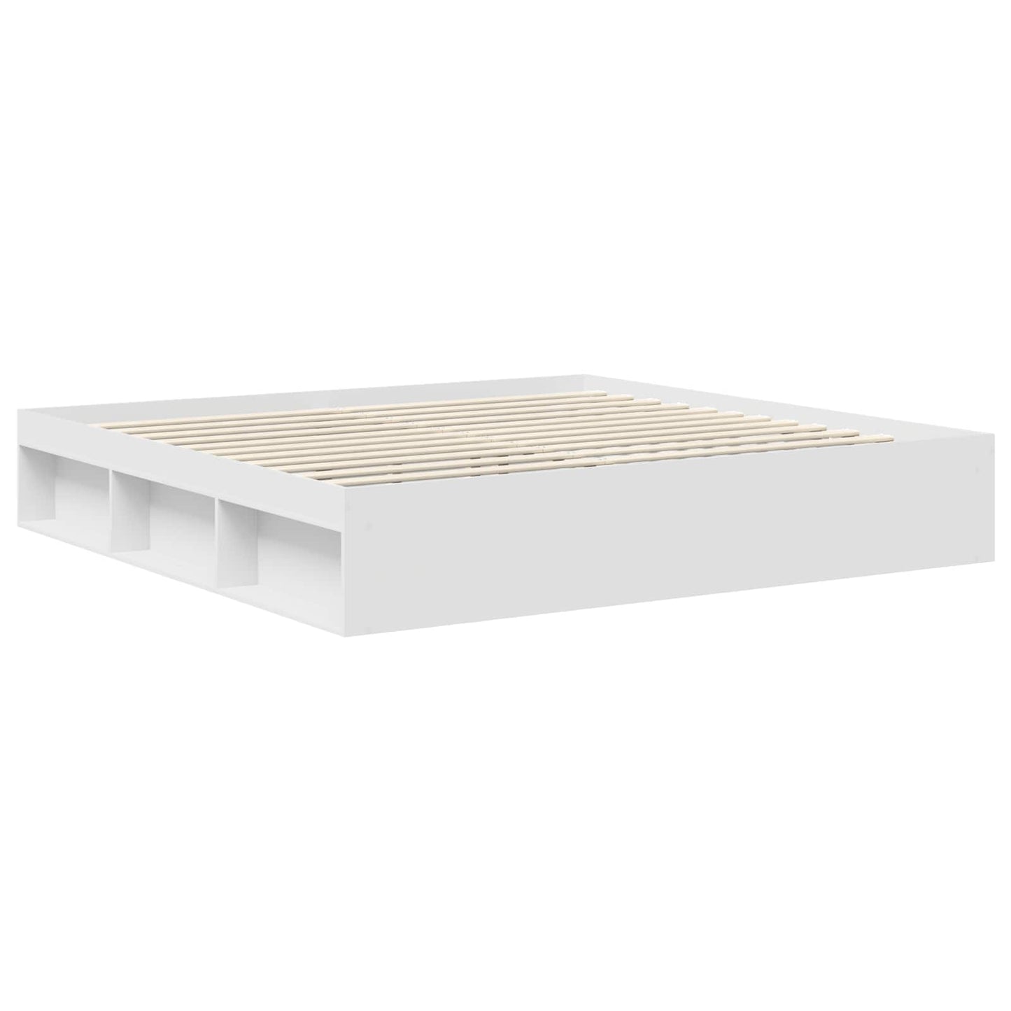 vidaXL Σκελετός Κρεβατιού Λευκό 200 x 200 cm Επεξεργασμένο ξύλο