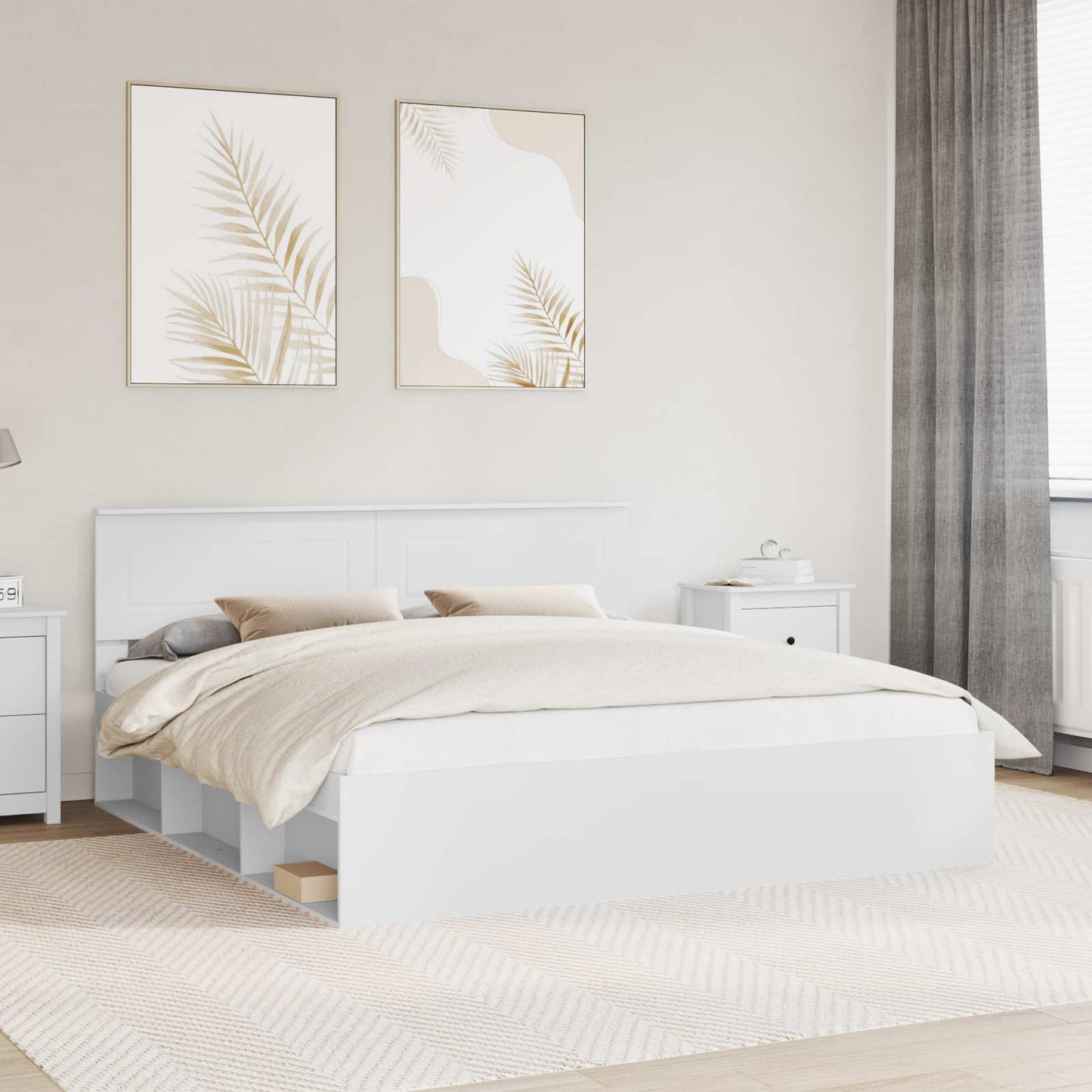 vidaXL Σκελετός Κρεβατιού Λευκό 180 x 200 cm Επεξεργασμένο ξύλο