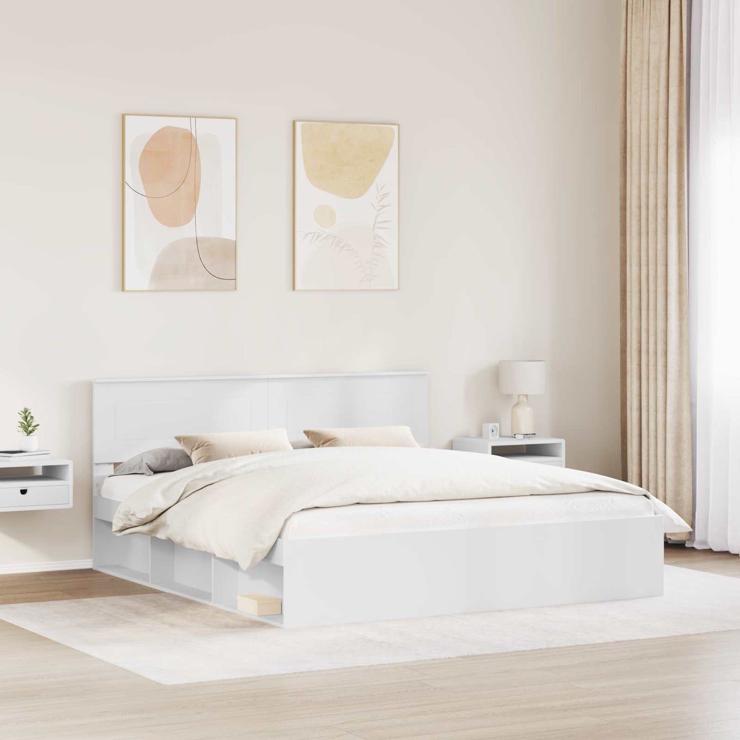 vidaXL Σκελετός Κρεβατιού Λευκό 180 x 200 cm Επεξεργασμένο ξύλο