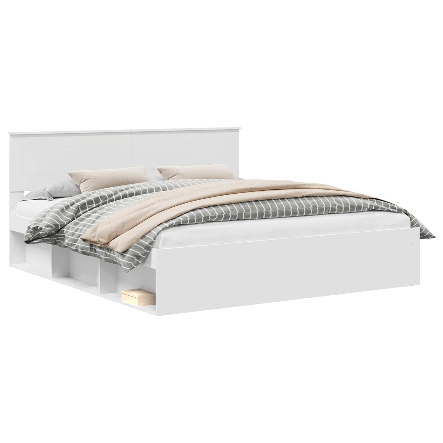 vidaXL Σκελετός Κρεβατιού Λευκό 180 x 200 cm Επεξεργασμένο ξύλο